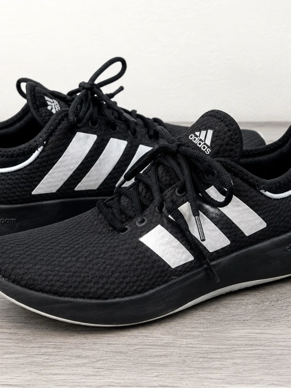 Adidas Cloudfoam Black Running Shoes Athletic Sneakers Mens Size 8.5